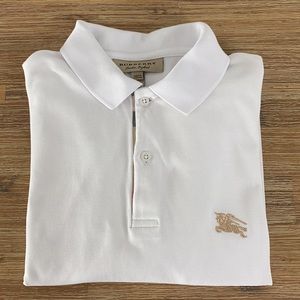 EUC - Burberry White Polo Shirt